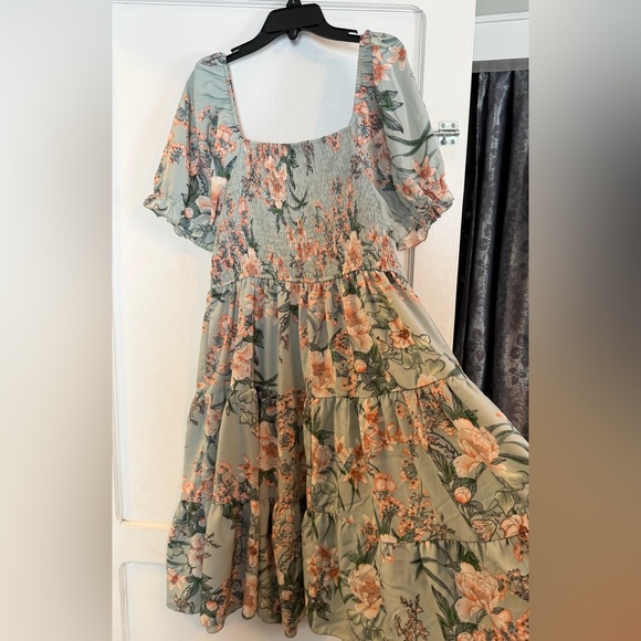 Floral Print Women's Dress - Picture 3 of 4